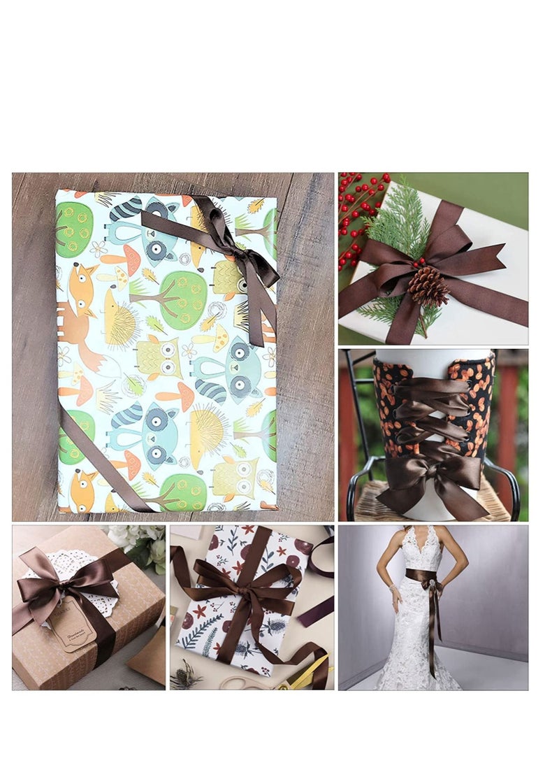 MARKQ Mocha Brown Satin Ribbon, 24mm x 25yd Fabric Polyester Ribbon for Gift Wrapping, Party Favors, Wedding Decorations, Bow Making, Bouquets, Sewing Projects & Craft Supplies - Image 5