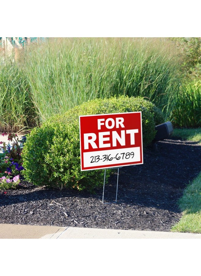 Sigo Signs Sigo Signs, for Rent Sign, (2 Pack) Double Sided 18x24 Inches, Corrugated Plastic with Metal H Stake, Made in USA  - Image 2