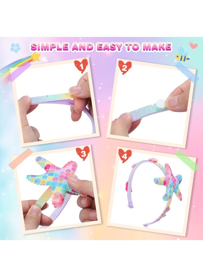 دايتويز مجموعة صنع ربطات شعر للبنات، هدايا رائعة للفتيات من عمر 6 سنوات فما فوق. إكسسوارات شعر يدوية الصنع. مجموعات فنية وحرفية للأطفال. اصنعي ربطة رأس أنيقة للفتيات من عمر 6، 7، 8-10 سنوات. - Image 4