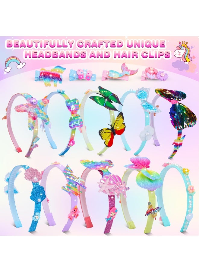 دايتويز مجموعة صنع ربطات شعر للبنات، هدايا رائعة للفتيات من عمر 6 سنوات فما فوق. إكسسوارات شعر يدوية الصنع. مجموعات فنية وحرفية للأطفال. اصنعي ربطة رأس أنيقة للفتيات من عمر 6، 7، 8-10 سنوات. - Image 3