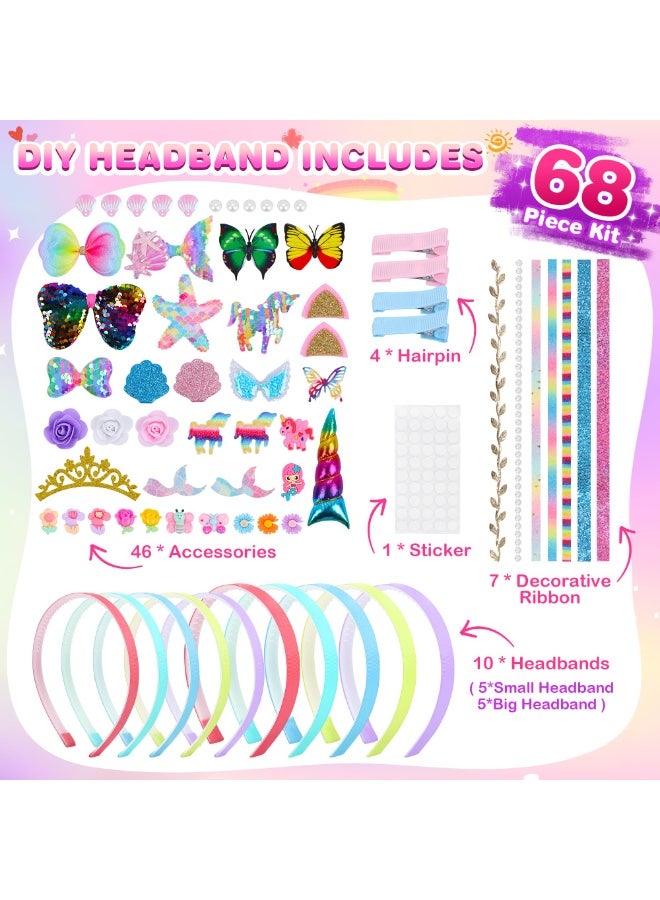 دايتويز مجموعة صنع ربطات شعر للبنات، هدايا رائعة للفتيات من عمر 6 سنوات فما فوق. إكسسوارات شعر يدوية الصنع. مجموعات فنية وحرفية للأطفال. اصنعي ربطة رأس أنيقة للفتيات من عمر 6، 7، 8-10 سنوات. - Image 5