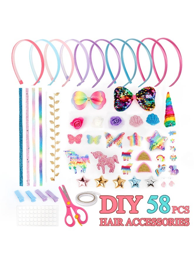 دايتويز مجموعة صنع ربطات شعر للبنات، هدايا رائعة للفتيات من عمر 6 سنوات فما فوق. إكسسوارات شعر يدوية الصنع. مجموعات فنية وحرفية للأطفال. اصنعي ربطة رأس أنيقة للفتيات من عمر 6، 7، 8-10 سنوات. - Image 2