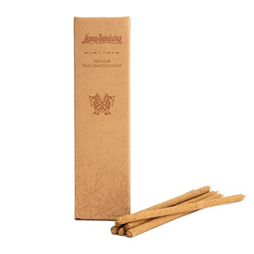 Luna Sundara Premium Palo Santo Hand Rolled Incense Sticks from 100 Wild Peruvian Palo Santo for Meditation Relaxation and Spiritual Cleansing 