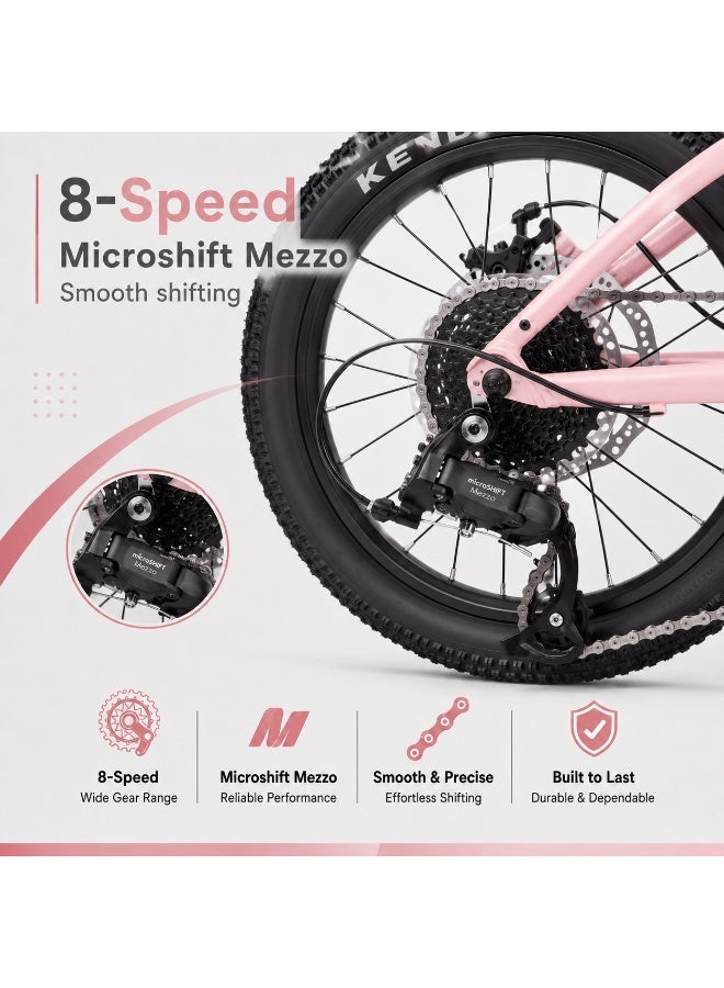 SPINN Fun 8D 24-Inch  Kids & Teens | 24-Inch Wheel Size | Adjustable Seat | 8-Speed Disc Brake | Jet Pink - Image 4