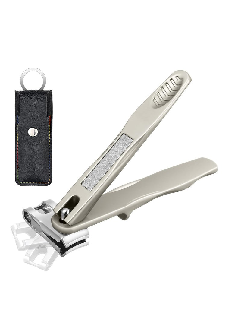 Nail Clippers for Seniors 360 Degree Rotary Fingernail and Toenail Clippers with Long Handle Ultra Sharp Sturdy Stainless Steel Heavy Duty Large Toe Nail Clippers for Thick Nails Built-in Nail File