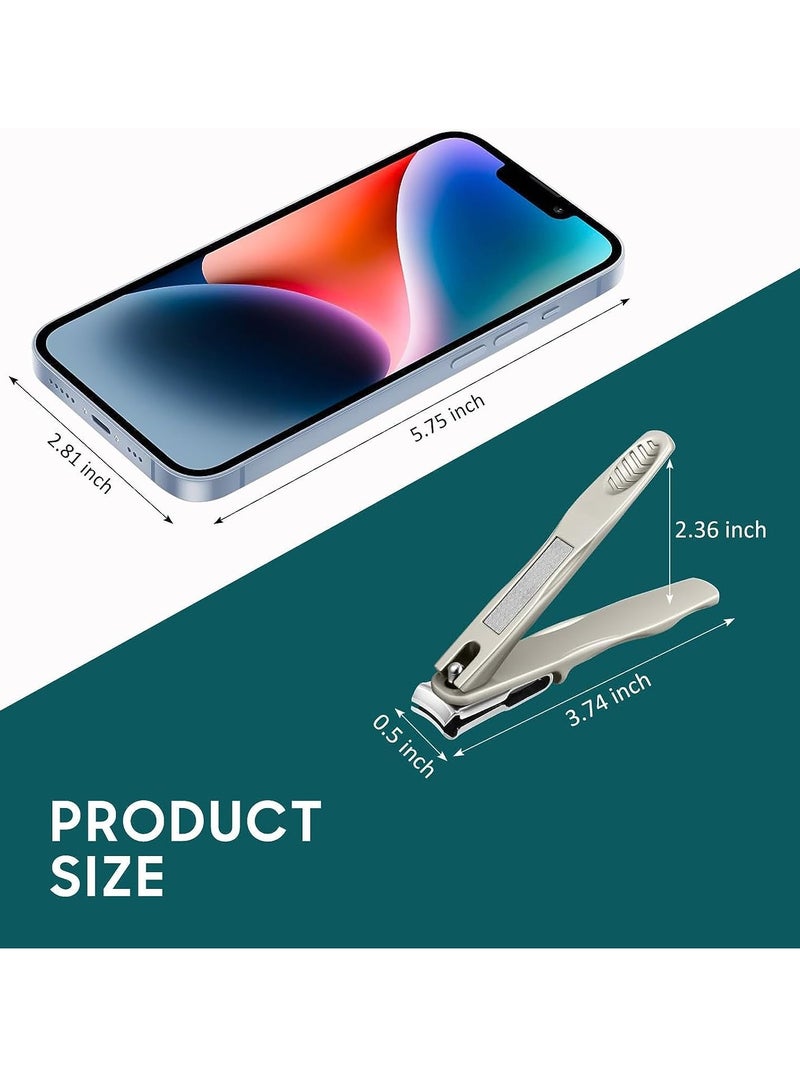 Nail Clippers for Seniors 360 Degree Rotary Fingernail and Toenail Clippers with Long Handle Ultra Sharp Sturdy Stainless Steel Heavy Duty Large Toe Nail Clippers for Thick Nails Built-in Nail File