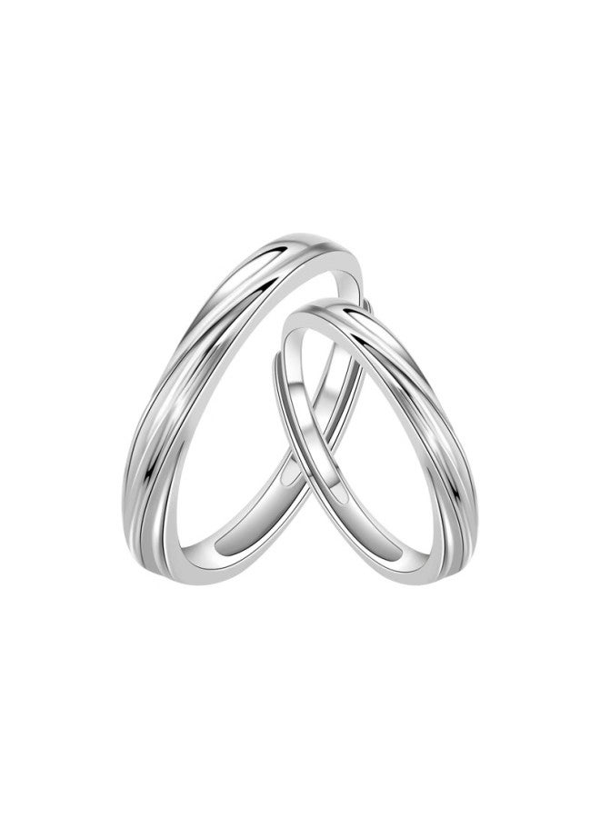 Manhe S925 Silver Ring, Couple Rings, Engagement Diamond Ring, Open-end Style For Women And Men, End-ring, New Year Gift - Image 3