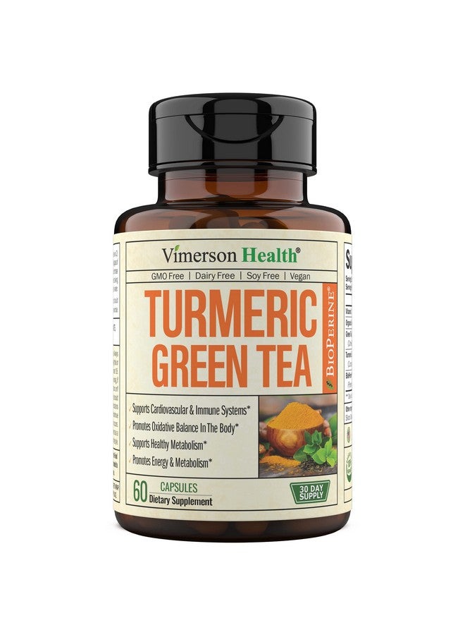 Vimerson Health Green Tea Extract With Turmeric Curcumin Black Pepper & Vitamin C Vegan Immune Support Supplement With Organic Tumeric & Bioperine Aids Metabolism Stamina Energy Joint & Cardiovascular Health - Image 1