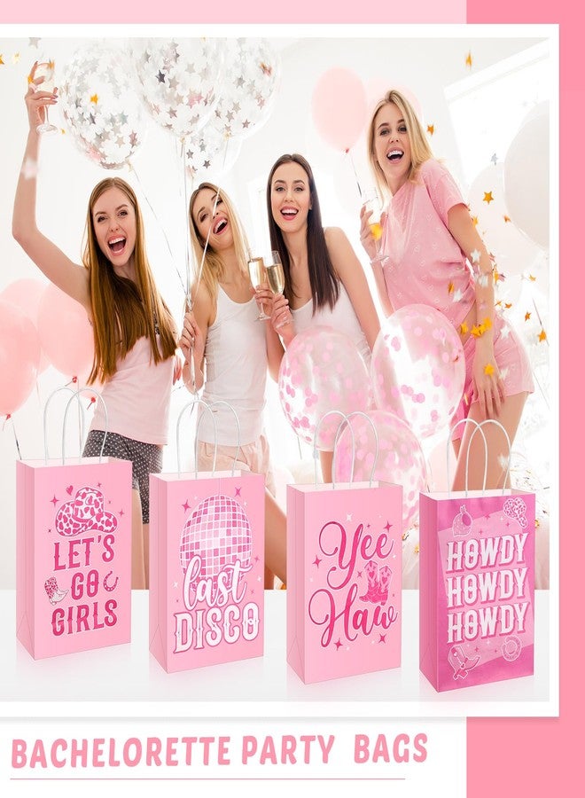 Tenceur 24 Pcs Pink Cowgirl Party Favors Bags Let's Go Girls Gift Paper Bag for Christmas Birthday Wedding Last Rodeo Bachelorette Party Decorations, 5.9 x 3.1 x 7.8 Inches - Image 5