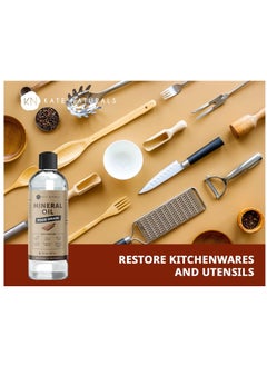 Kate Naturals Mineral Oil for Wood Cutting Board Oil, Butcher Block, and Knife. Food Grade Mineral Oil for Wooden Cutting Board (8oz, Food Safe Oil) Brand: Kate Naturals  - Image 5