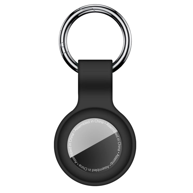 Linsaner 1|2|4 Pack Holder for AirTag 2nd Gen (2026) & 1st Gen, Silicone Case Keychain Key Ring, Protective Cover for Apple for Air Tags, GPS Finder Accessories for Bags, Pets, Kids, Luggages, Black - Image 1