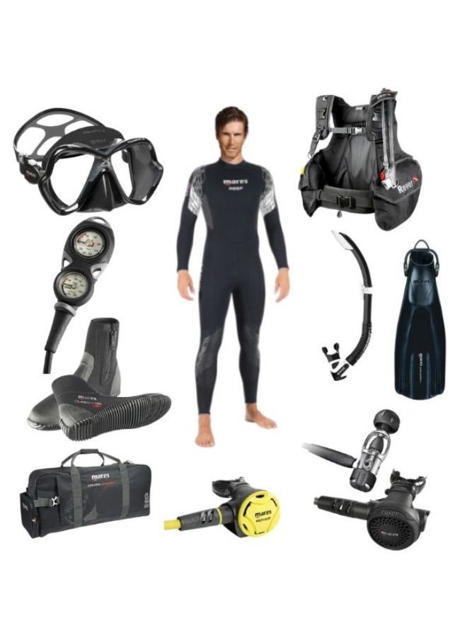 Mares Mares Diving Set includes regulator, Pressure Gauge, BCD, Wetsuit, Boots, Fins, Mask, Snorkel and Bag  - Image 1
