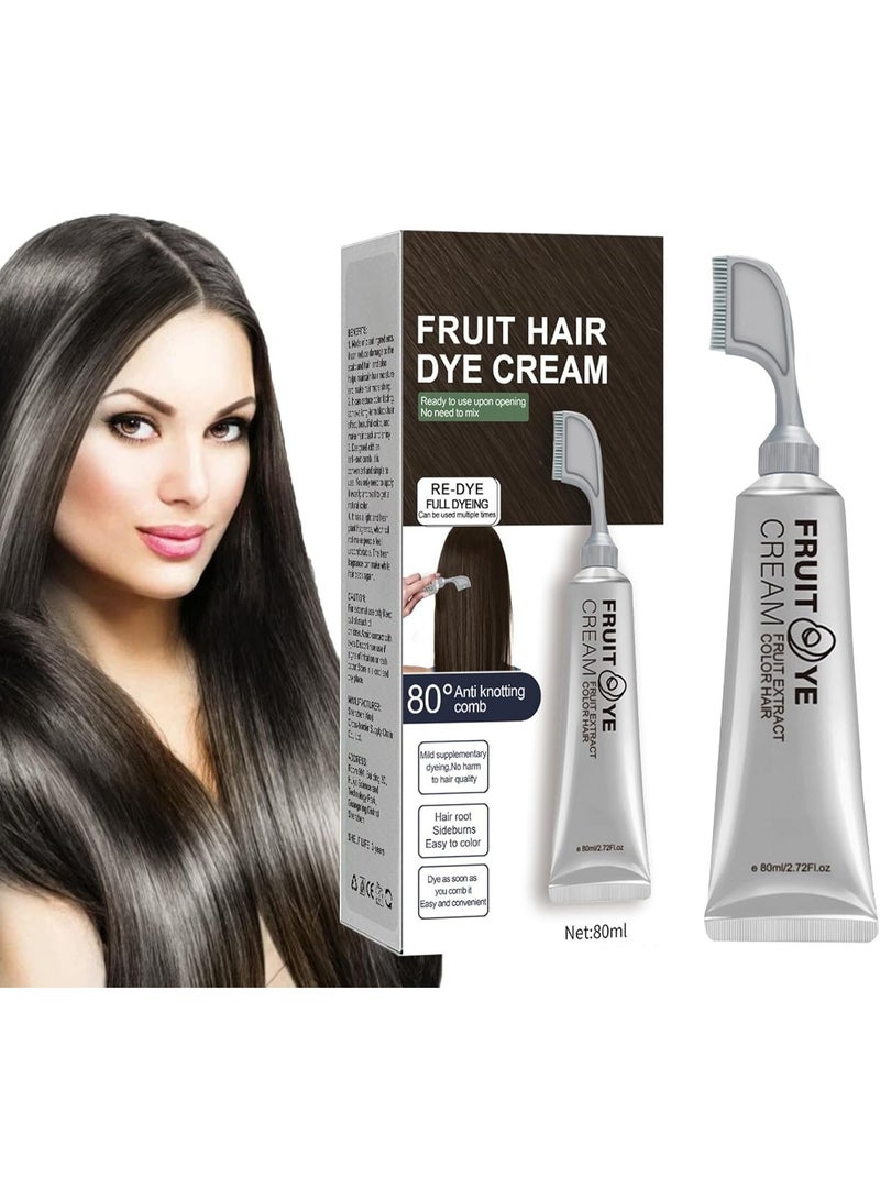 EELHOE Fruit Essence Hair Dyeing Comb,Plant Extract Hair Dye Essence,Xusheng Black Fruit Dyeing Cream,Fruit Essence Coloring Comb, Plant-Based Comb Hair Dye,Hair Dye for Gray Hair Coverage - Image 4