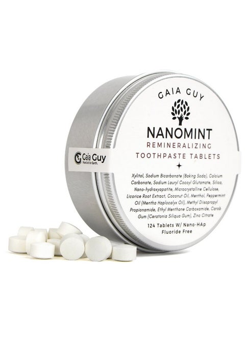 NanoMint | Remineralizing Toothpaste Tablets | Nano Hydroxyapatite Fluoride Free | 124 Toothpaste Tabs | Eco Friendly, Travel Mouthwash Tablets | Freshens Breath & Strengthens Tooth Enamel