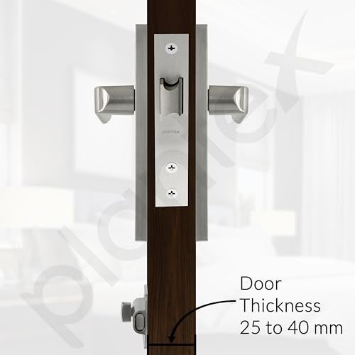 Plantex Heavy Duty Bathroom Door Lock/Mortise 8inch Keyless Plate Handle Set for Home/Bathroom/Store Room/Balcony/Office with Baby Latch (8110, Matt) - Image 3