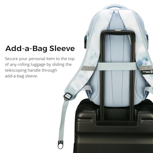 Swissdigital Laptop Backpack with USB Charging Port, Travel Backpack Fits 15.6 inches Computer, 31L Backpack for Men, Polka Blue | SD803-105 - Image 5