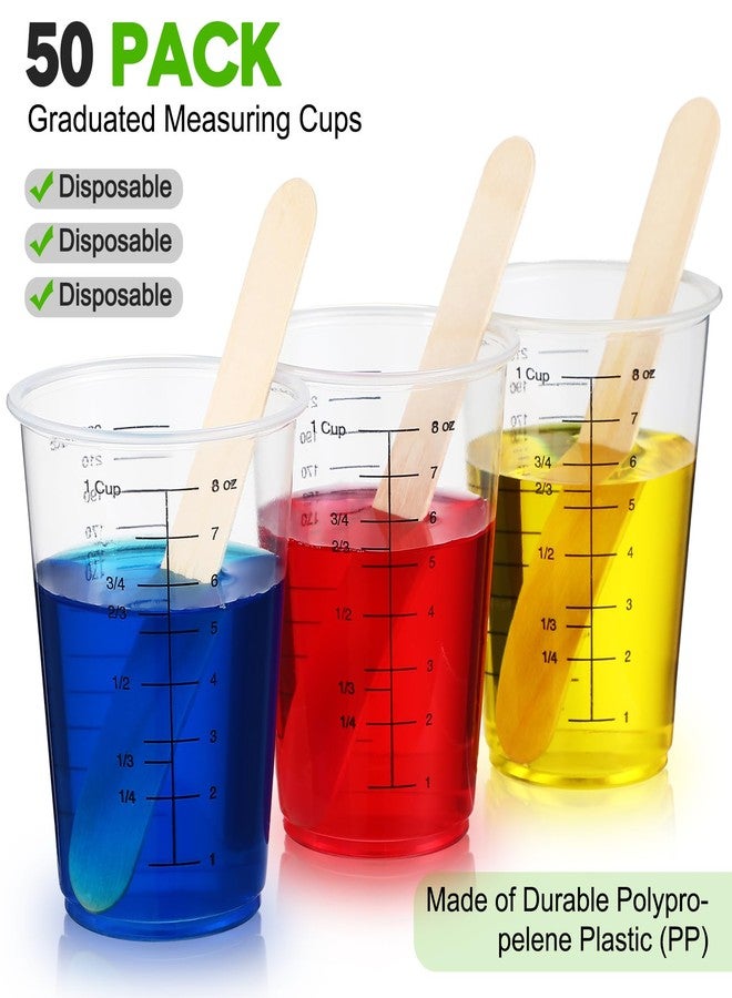 Yunsailing 50 Pack Disposable Measuring Cups for Resin 8 oz Clear Plastic Epoxy Reusable Liquid Mixing Cups for Cooking and Baking Supplies - Image 4