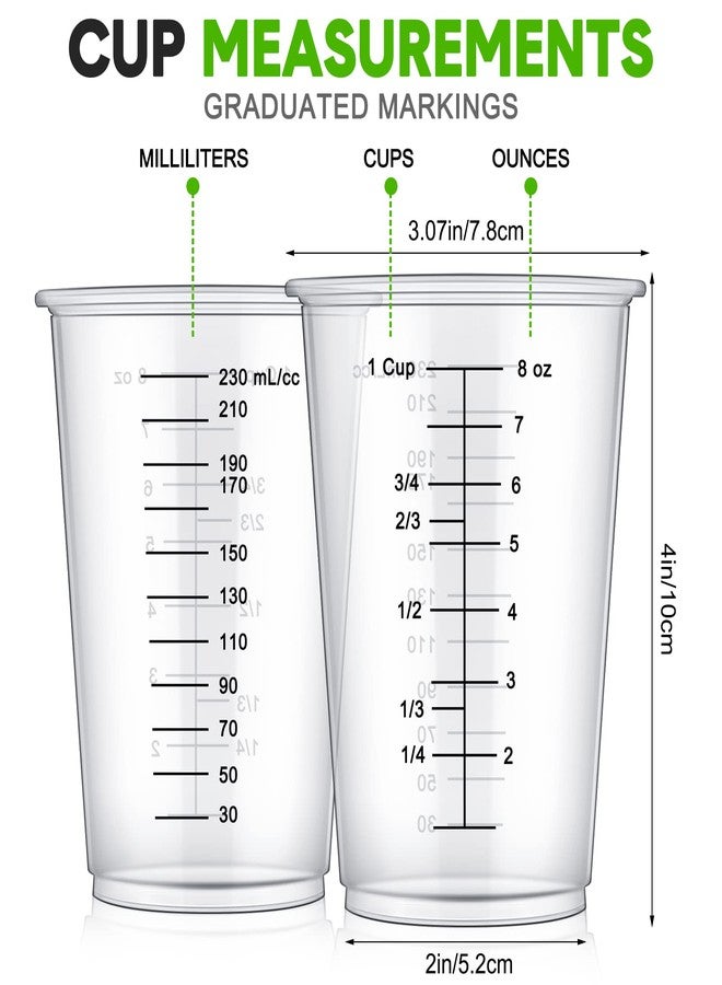 Yunsailing 50 Pack Disposable Measuring Cups for Resin 8 oz Clear Plastic Epoxy Reusable Liquid Mixing Cups for Cooking and Baking Supplies - Image 2