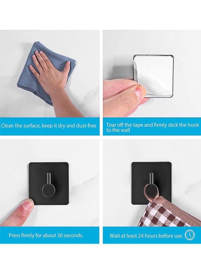 4 Pieces Coat Hooks 304 Stainless Steel Waterproof Hooks Hat Rack Robe Hook Wall Hooks Black - Image 5