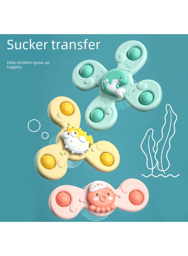 Children's Sucker Rotating Music Rotating Insects Marine Animals Gyro Fun Bathing Rotating Toys For Infants-Color:Three-dimensional Turning Music-Frog Lotus Leaf  - Image 3
