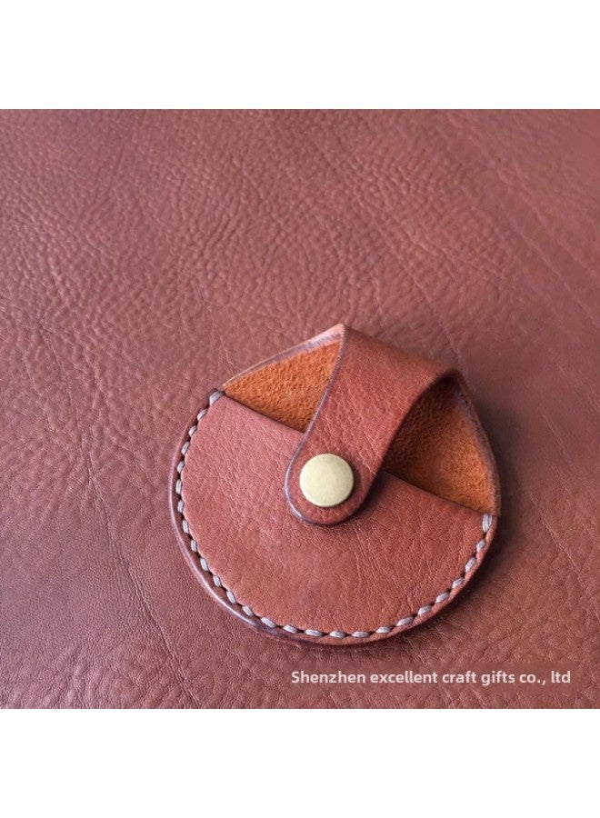 Digital Camera Lens Cover Protective Cover PU Leather Portable Lens Cover Hanging Type Photo Dust Filter Cover Protective Cover-Color:Brown  - Image 1