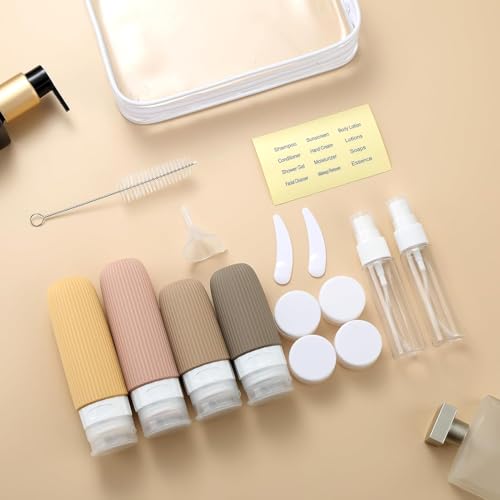 Lyrovo 16 Pack Travel Bottles Set TSA Approved Leak Proof Silicone Squeezable Containers for Toiletries Refillable Travel Accessories for Conditioner Shampoo Lotion & Body Wash (Apricot) - Image 4