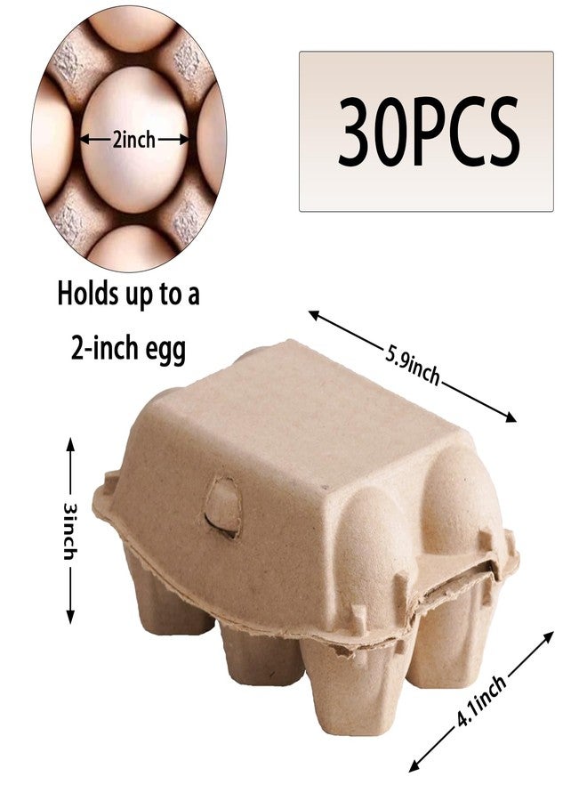 vwpvdeeg 30 Pack Half Dozen Egg Cartons, Blank Natural Pulp Egg Carton Bulk 6 Count for Chicken Eggs and Duck Eggs, Reusable, Protects, Egg Storage Containers for Home Kitchen and Farmhouse (30 PCS 6 Count) - Image 2