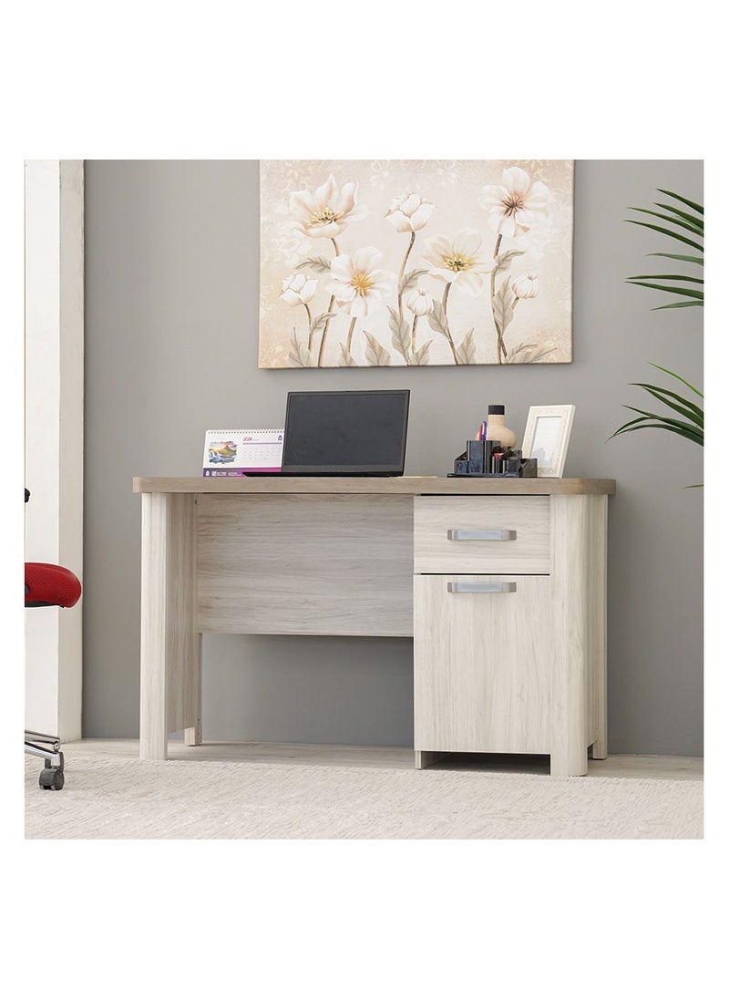DANUBE HOME Olivos طاولة كمبيوتر مكتب مكتب محطة عمل حديثة للكمبيوتر المحمول طاولة ألعاب خشبية طاولة دراسة للمنزل وغرفة المعيشة وغرفة النوم 120 × 60 × 75 سم رمادي رمادي / بلوط  - Image 2
