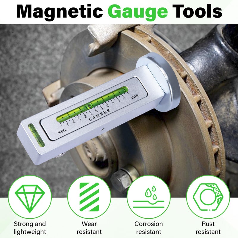 Sixzoo Wheel Alignment Tool, Universal Camber Alignment Tool, Adjustable Magnetic Gauge Tools, Alignments Tools Automotive, Caster Camber Gauge, Tire Repair Accessories for Most Cars Trucks RVs - Image 5