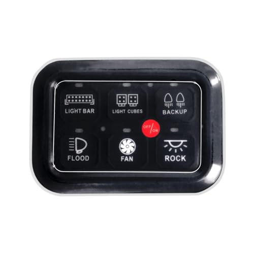 Auxbeam 6 Gang Switch Panel Cover Soft Silicone Case Protective Case Cover Waterproof Flexible Skin Cover Case Silicone Gel Rubber Cover Compatible with Auxbeam Switch Panel BC60, GC60, RA60 - Image 4