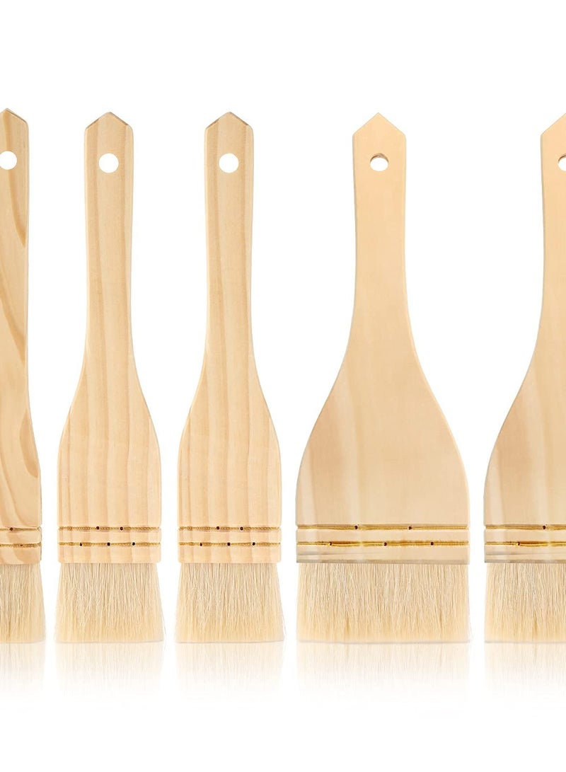 Sheep Hair Flat Brushes Set for Watercolor and Pottery Painting 6 Pack with 1 to 3 Inch Sizes - Image 1