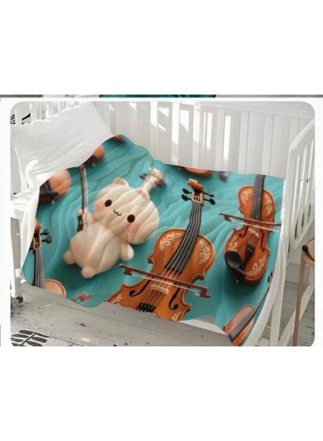 general Baby and children's cartoon flannel thin blanket (warm and comfortable, suitable for sleep, game use) 70cm*100cm - Image 2