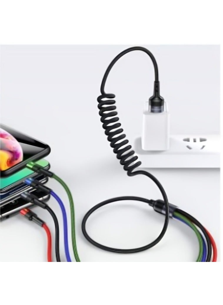 أوسامس 4 في 1 زنبركي من النايلون المضفر للشحن السريع U26 باللون الأسود - Image 3