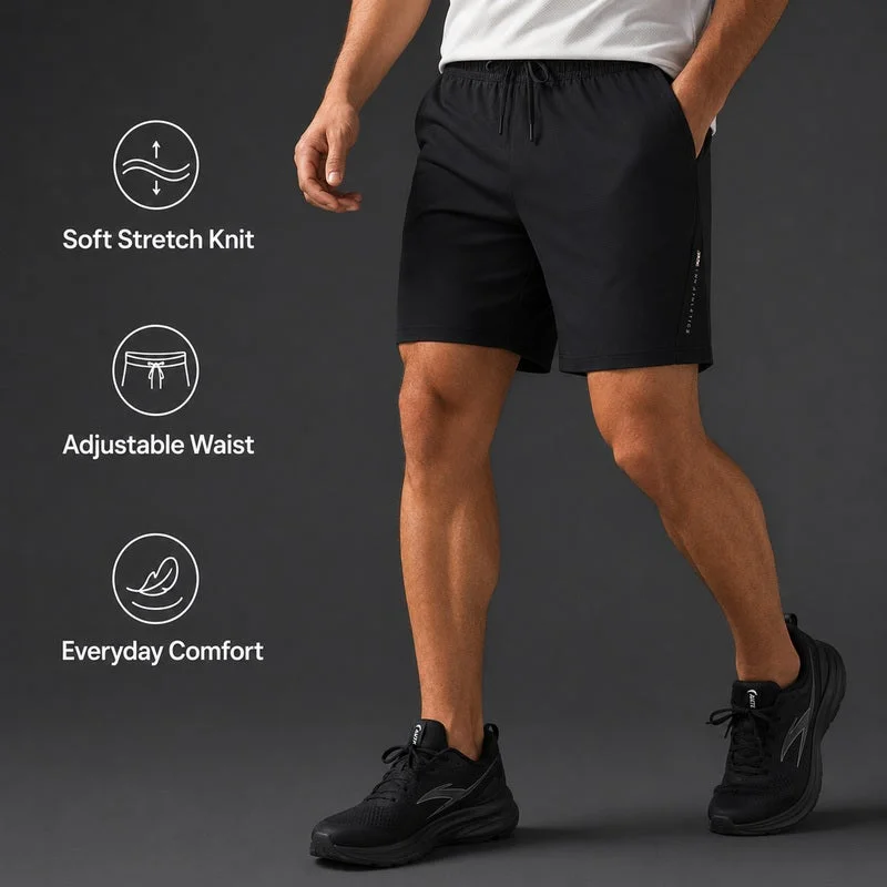 Anta black TRN Men's Knit Shorts for Men | Best Price UAE
