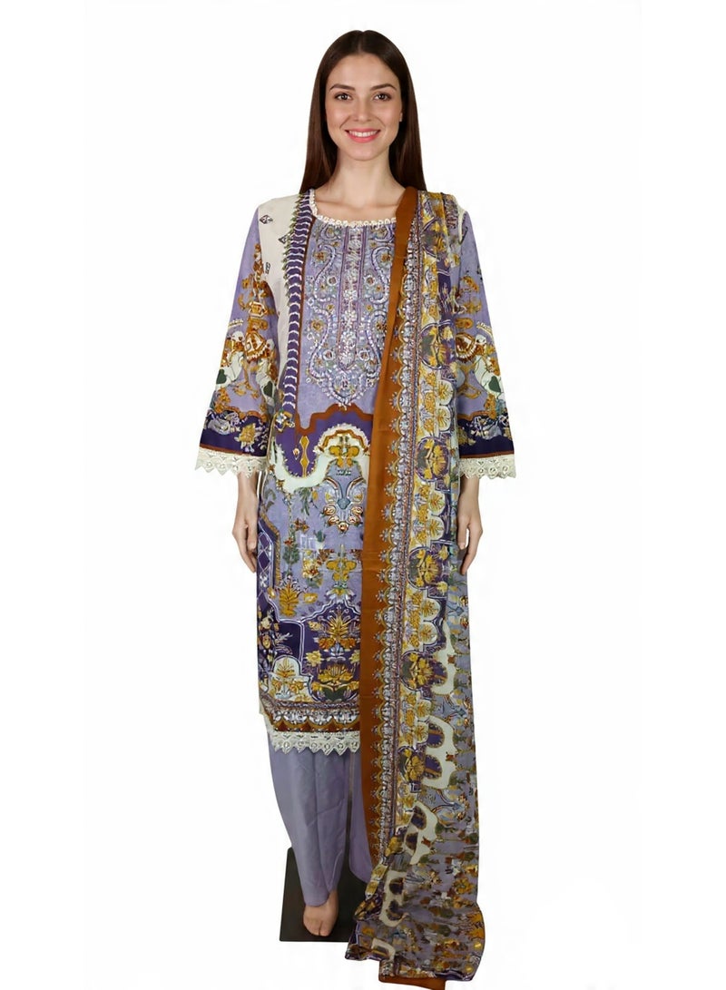Women's Traditional Pakistani Cotton Salwar Kameez with Dupatta, ready to wear - Image 1