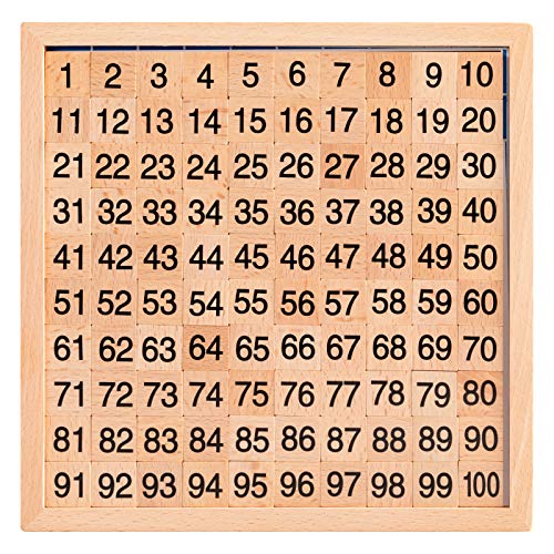 MERRYHEART Wooden Montessori Math Hundred Board Counting to 100 for Kindergarten 1100 Number Board for Toddlers Montessori Counting Game Board with Storage Bag - Image 1