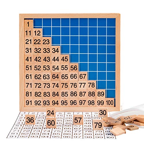MERRYHEART Wooden Montessori Math Hundred Board Counting to 100 for Kindergarten 1100 Number Board for Toddlers Montessori Counting Game Board with Storage Bag - Image 5