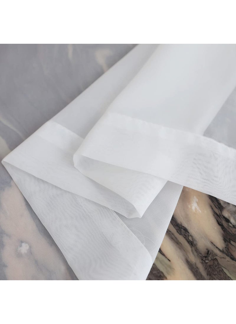 L&TEC Window White Sheer Curtains 95 Inches Long 2 Panels Sheer White Curtains Basic Rod Pocket Panel for Bedroom Children Living Room Yard Kitchen (White  52"" W x 95"" L | 2 pcs)  - Image 4