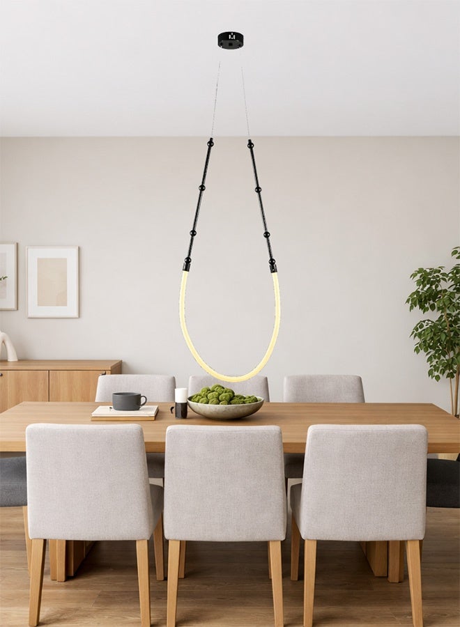 BUY4LESS -  Modern Lighting, Pendent, Light, Rope chandelier, Black, Antique Bronze Color, 95x40 cm, Sutiable for bedroom and living room, Rope material, adjustable height - Image 2