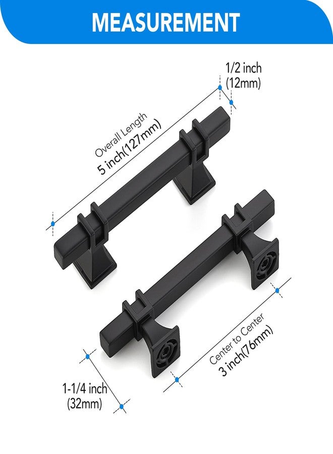 HOME EDIT 30 Pack 3 inch BlackCabinet Handles Square Zinc-Alloy Pulls for Kitchen Dresser Closet and Bathroom Cabinets Hardware - Image 2
