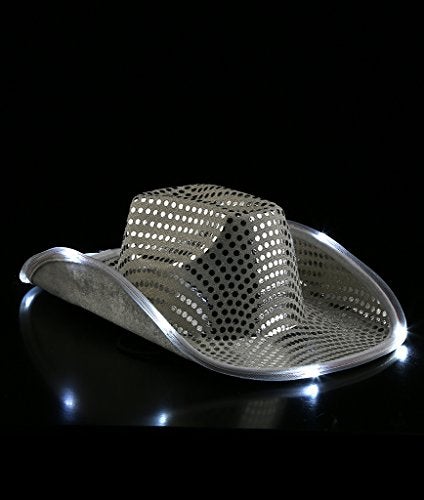 blinkee White Light Up Cowboy Hat - LED Light Hat for Women and Men - Image 4