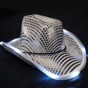 blinkee White Light Up Cowboy Hat - LED Light Hat for Women and Men - Image 5
