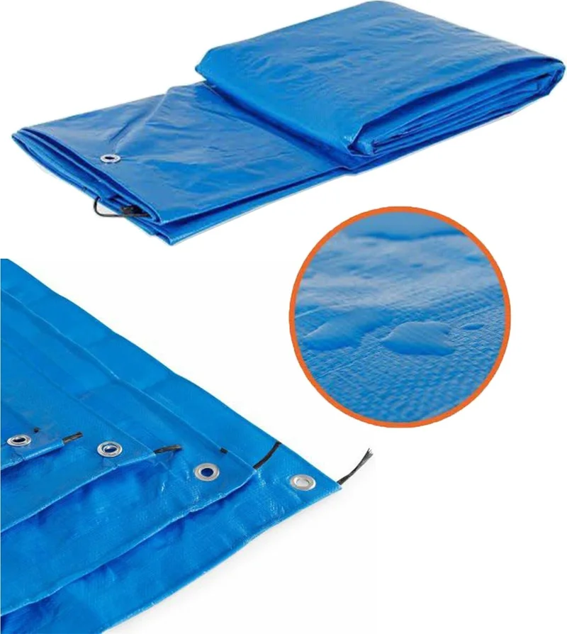 Edoplast 3x6 Meters Blue Size PVC Tarpaulin Ready Made Tent Canopy Waterproof Awning Protective Protection Cover Encapsulated
