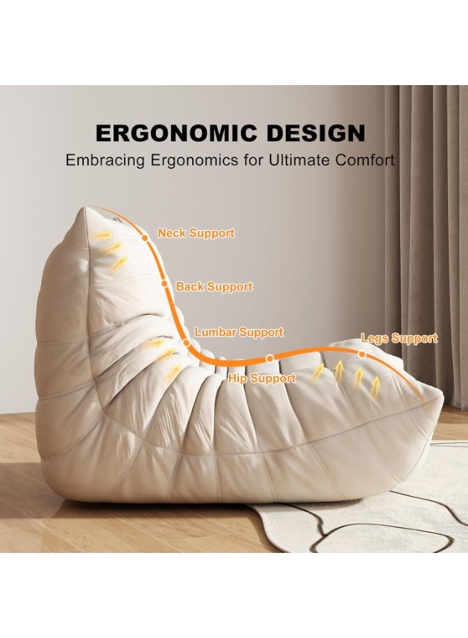 Generic Bean Bag Chair for Adults & Kids, Giant Memory Foam Sofa with Ergonomic Curve, Lazy Floor Sofa, Fireside Chair for Living Room, Gaming Room,Bedroom,Reading Nook - Soft Plush Velvet Cover  - Image 2