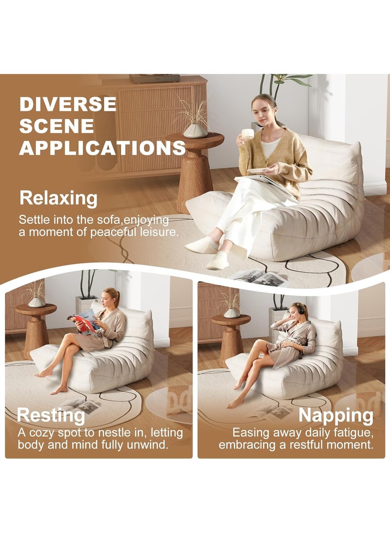 Generic Bean Bag Chair for Adults & Kids, Giant Memory Foam Sofa with Ergonomic Curve, Lazy Floor Sofa, Fireside Chair for Living Room, Gaming Room,Bedroom,Reading Nook - Soft Plush Velvet Cover  - Image 3