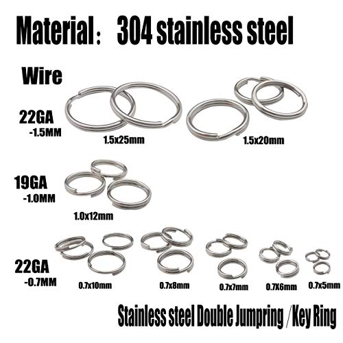 WOCRAFT 500pcs Stainless Steel Split Rings Double Loop Jump Rings Mini Connector Key Rings for Jewelry Making Necklaces Bracelet Earrings (0.7x10mm-12652) - Image 3
