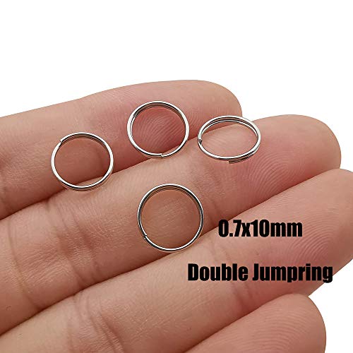 WOCRAFT 500pcs Stainless Steel Split Rings Double Loop Jump Rings Mini Connector Key Rings for Jewelry Making Necklaces Bracelet Earrings (0.7x10mm-12652) - Image 2