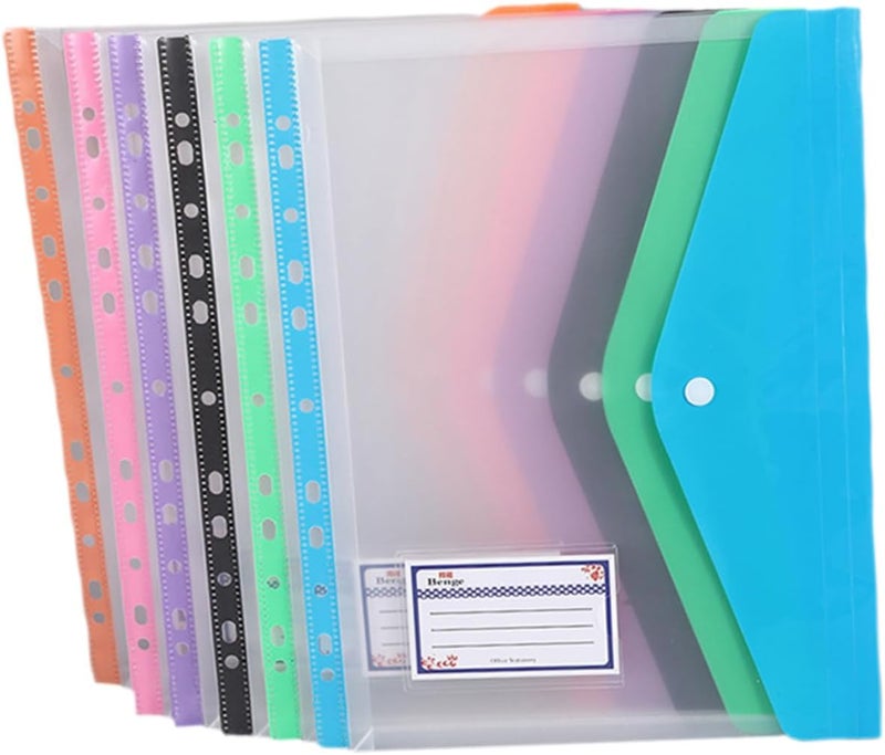 Gadpiparty 6Pcs File Storage Bags with Snap Button Transparent Document Pouches for Office School and Travel Organization Lightweight Material Easy Access - Image 1
