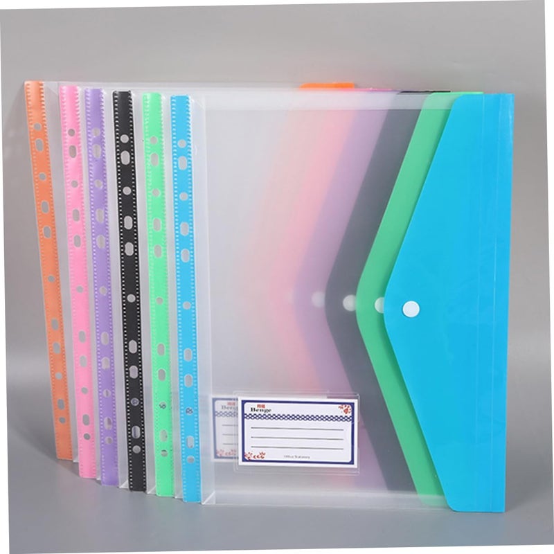 Gadpiparty 6Pcs File Storage Bags with Snap Button Transparent Document Pouches for Office School and Travel Organization Lightweight Material Easy Access - Image 5
