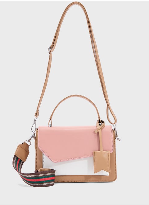 Color Block Satchel Bag